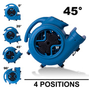 XPOWER 15.67"L x 15.9"W x 16.33"H / Pro P-630 / Blue Floor Fans