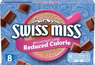 Swiss Miss Reduced Calorie Milk Chocolate Flavored Hot Cocoa Mix, Hot Cocoa Bar Supplies, 0.39 oz., 8-Count Envelopes