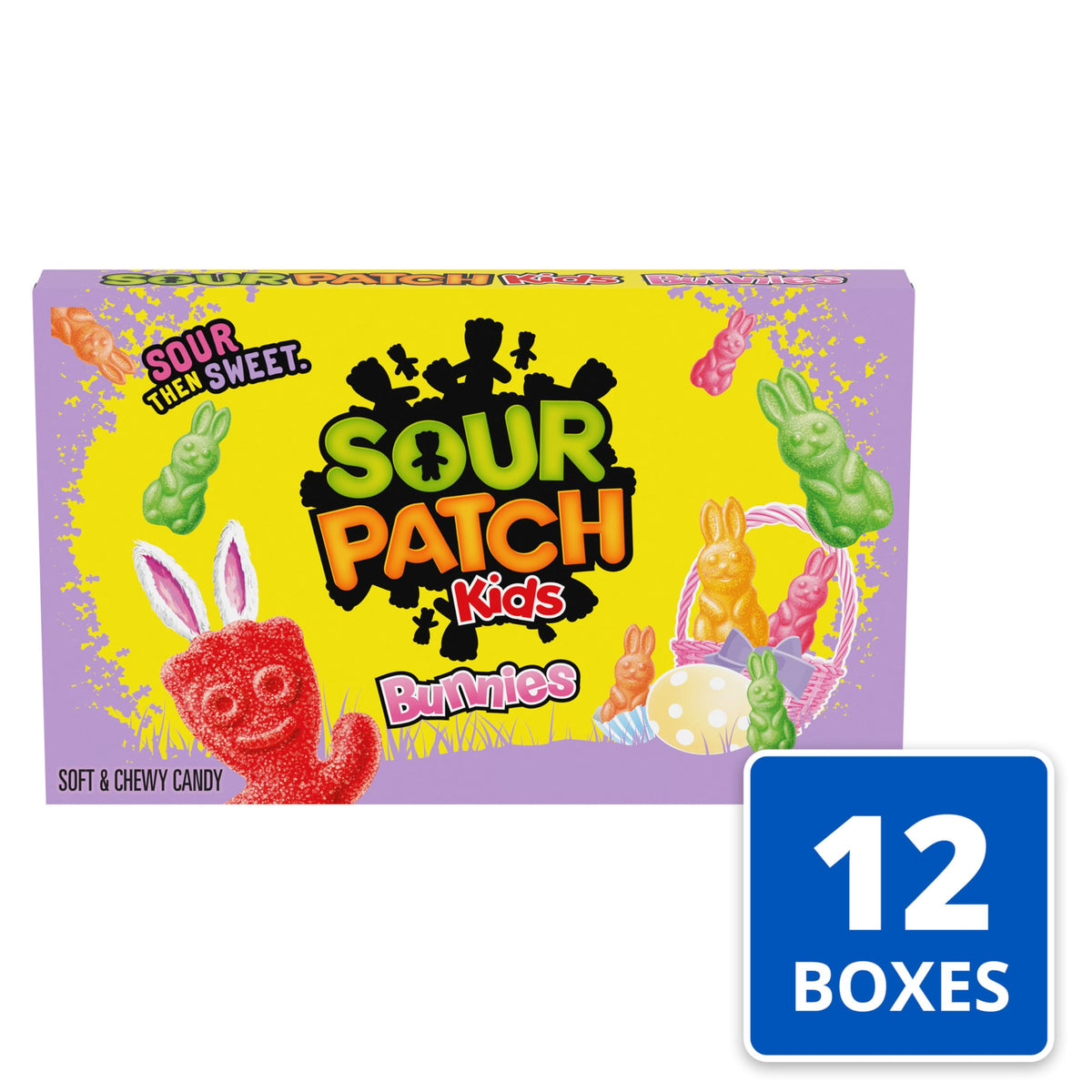 Bunnies Soft & Chewy Gummy Easter Candy by Sour Patch Kids – 3 Ounce (Pack of 12), Assorted, Pack of 12, Model 00070462433821