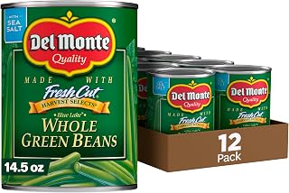 Del Monte HARVEST SELECTS BLUE LAKE Whole Green Beans, Canned Vegetables, 12 Pack, 14.5 oz Can