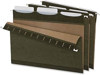 Pendaflex Ready-Tab Reinforced Hanging File Folders, Letter Size, Standard Green, 3 Tab 25/BX (42620)