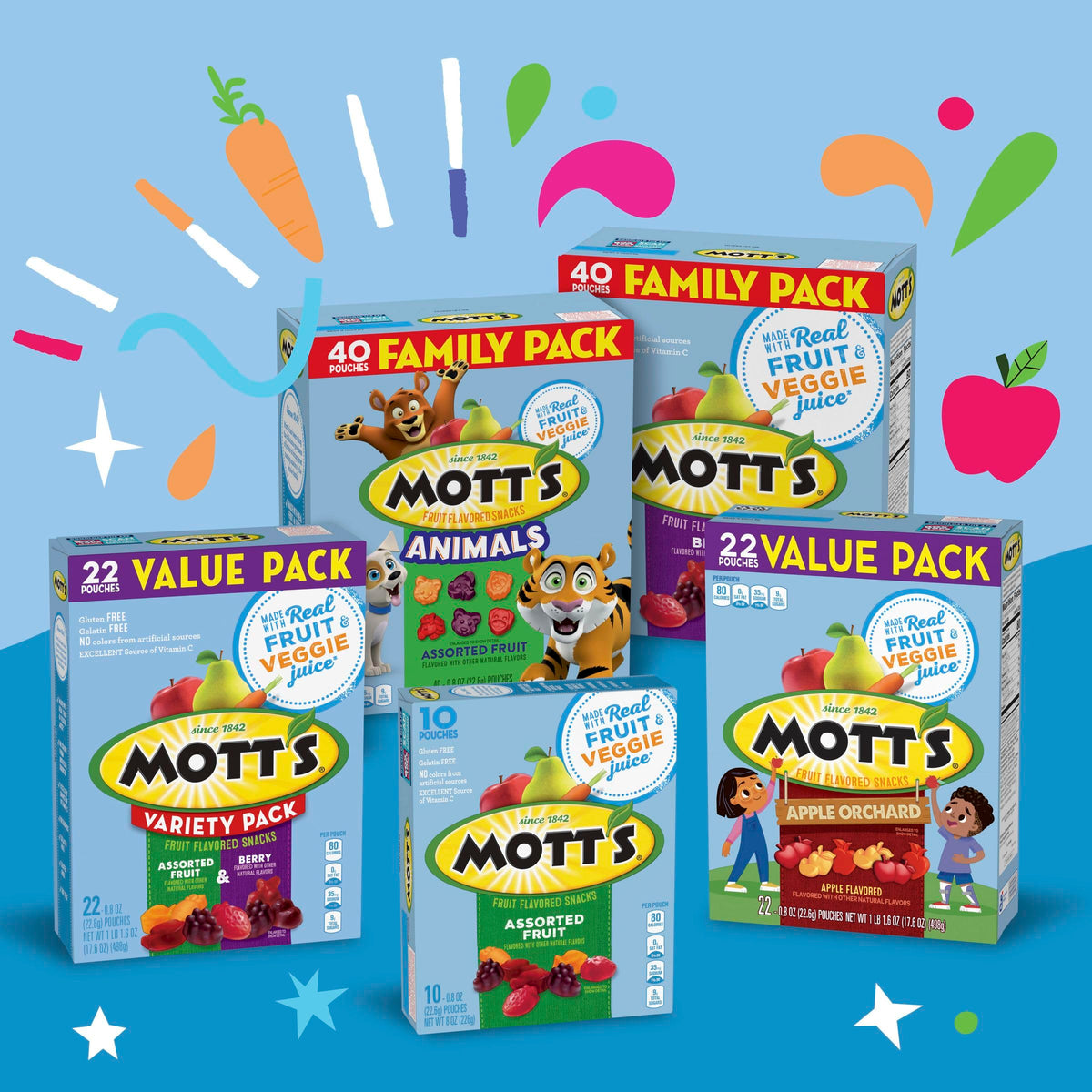 Mott's 40 Count (Pack of 4) / 1 / 4 Fruit Snacks
