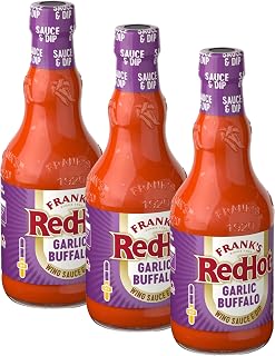 Frank's RedHot Garlic Buffalo Wings Hot Sauce, 12 fl oz (Pack of 3)