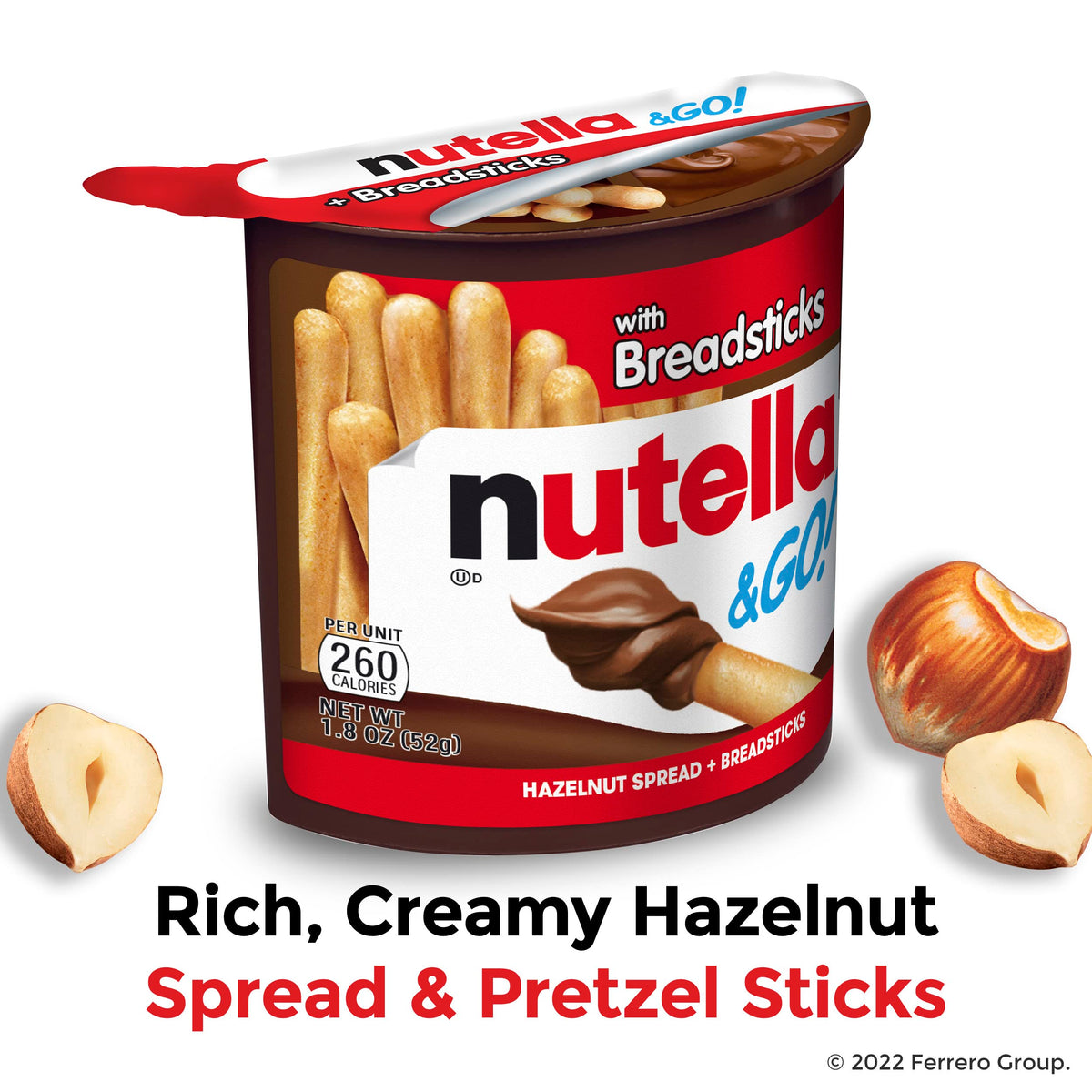 & GO! Hazelnut And Cocoa Spread With s by Nutella – 1.8 Ounce (Pack of 3), Pack of 3, Model 009800800056