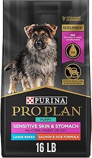 Purina Pro Plan Sensitive Skin & Stomach Puppy Dog Food, Large, 16 lb Bag