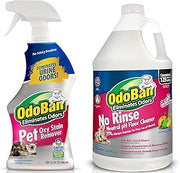 OdoBan Pet Solutions No Rinse Neutral pH Floor Cleaner Concentrate, Made in the USA, 1 Gallon, and Oxy Stain Remover, 32 Ounce Spray