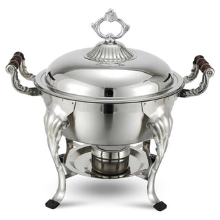Round Crown Chafer by Winco – 6 Quart (Round), 6.0 quarts, Stainless Steel, Silver