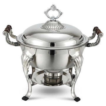 Round Crown Chafer by Winco – 6 Quart (Round), 6.0 quarts, Stainless Steel, Silver