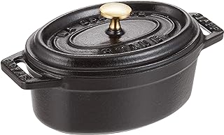 STAUB La Cocotte Oval 40500-111 Mini Pico Cocotte Oval Black 40500-111 Small Two-Handed Cast Enameled Pot