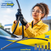 Universal Flat Wiper Blade 21 Inch Windshield Flat Blade Technology EasySnap Universal Connector Dual Synthetic Rubber Graphite Coating All Season Durable Long Lasting Performance