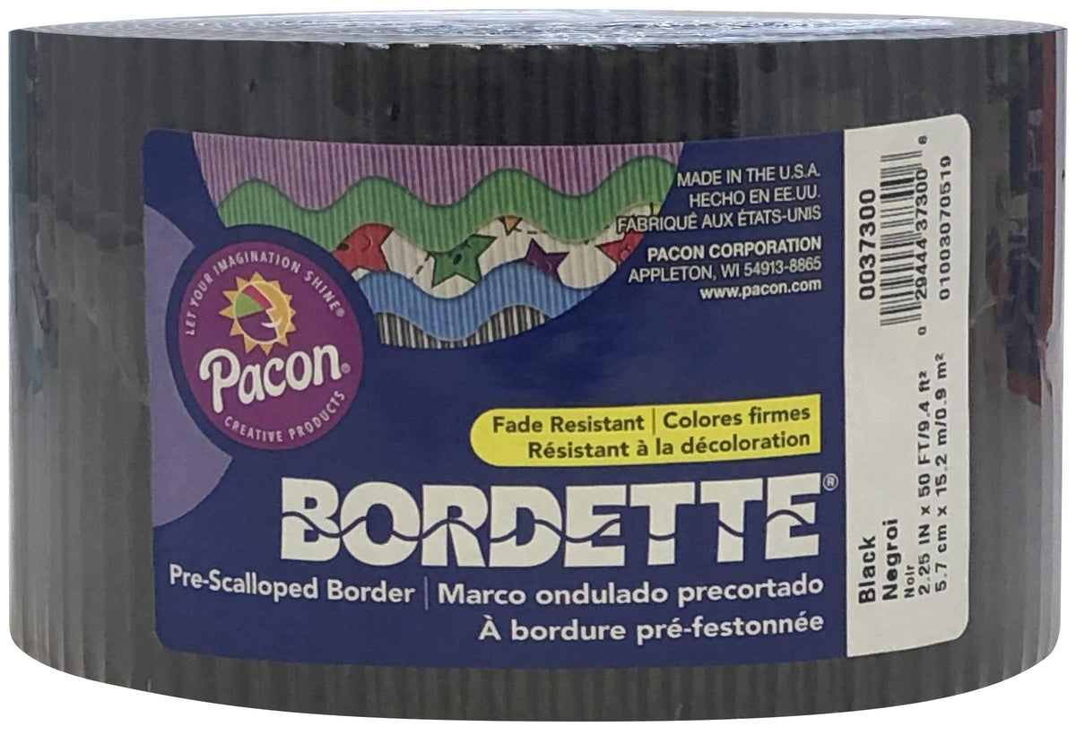 Bordette Decorative Border by Pacon – 6.3" x 6.3", Paper, Black, Model P0037306
