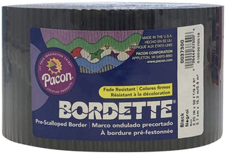 Bordette Decorative Border by Pacon – 6.3" x 6.3", Paper, Black, Model P0037306
