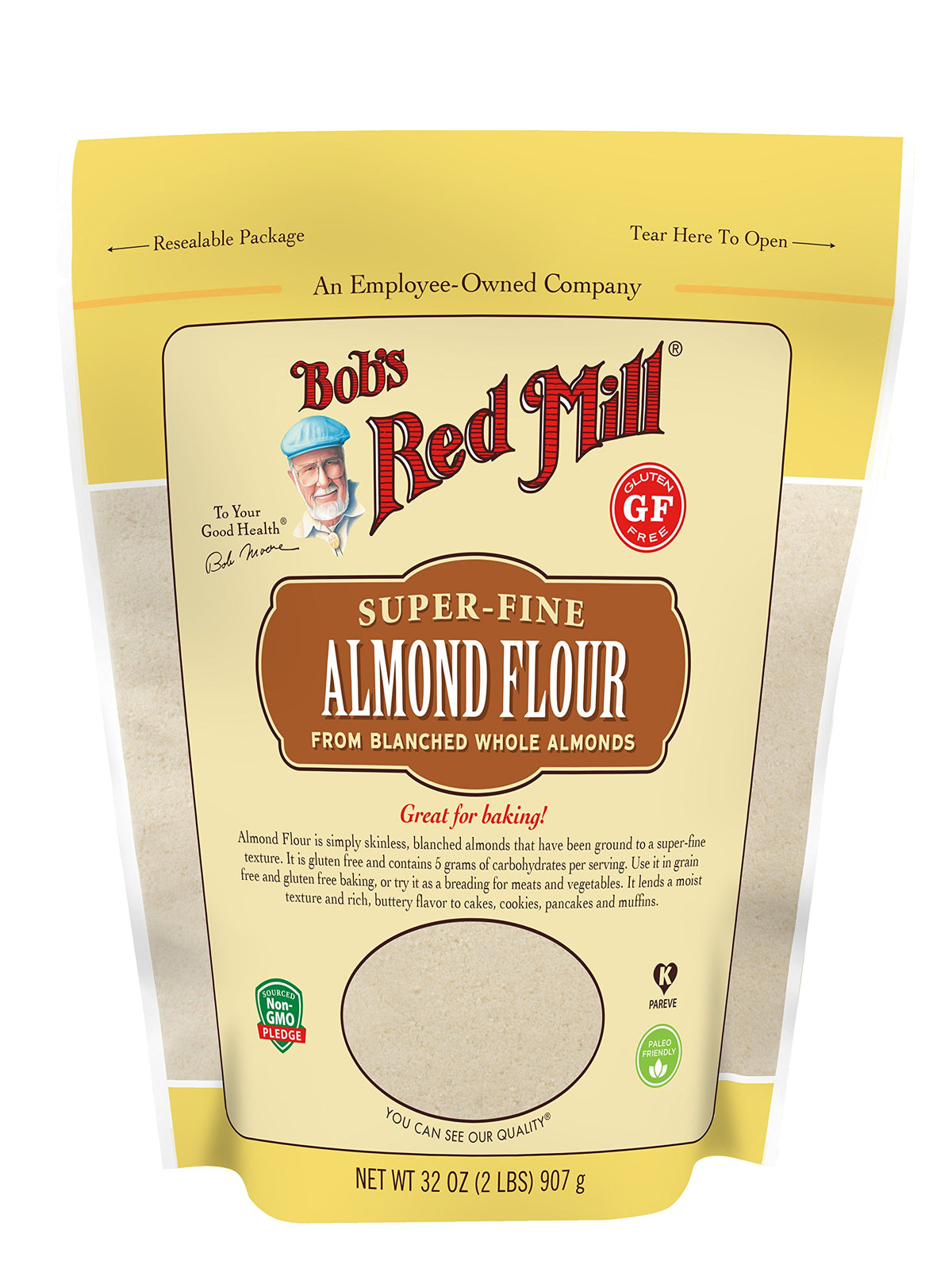 Bob's Red Mill 32 Ounce (Pack of 4) / Resealable / 1 Almond