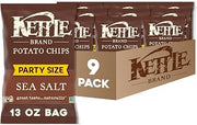 Kettle Brand Potato Chips, Sea Salt Kettle Chips, Party Size, 13 Oz (Pack of 9)