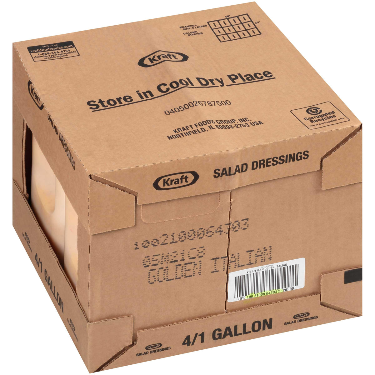 Dressing Golden Italian 4 Case 1 Gallon by Kraft – 1 GaL., Pack of 4