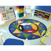 Spirit of Truth Rug by Joy Carpets – 7'7" (Round), Nylon, Multi Color, Model 1554E