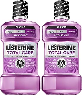 Listerine Total Care Anticavity Mouthwash, Intense Mint, 33.8 fl. oz/1L x 2