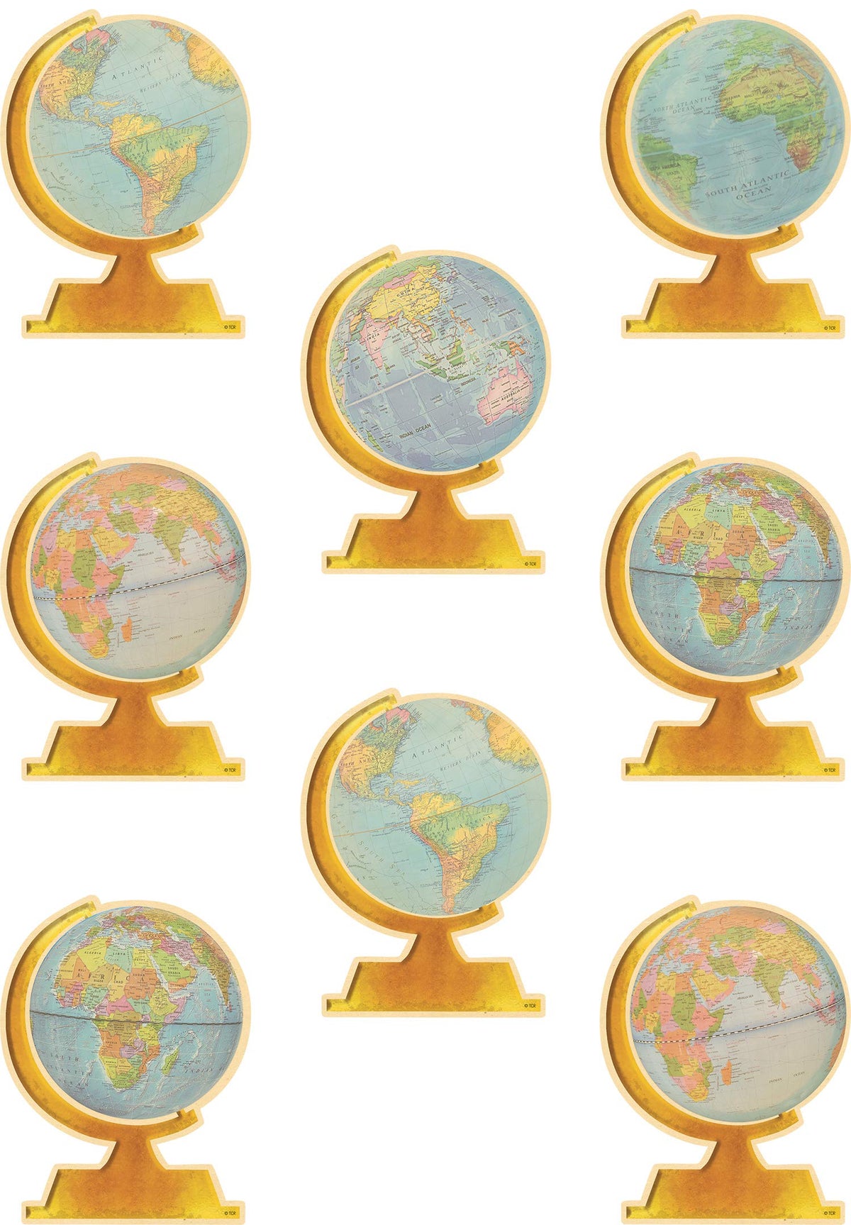 Travel The Map Globes Accents () by Teacher Created Resources – 1 Count (Pack of 1), Paper, Green/Blue/Red, Model TCR8641