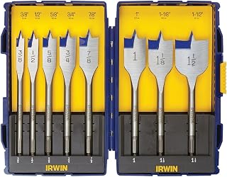 IRWIN Tools Speedbor Blue Groove Pro Spade Bit Set with Case, 8-Piece (341008)