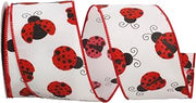 Reliant Ribbon Ladybug Place We Rd Ribbon, 2-1/2 Inch X 10 Yards, White