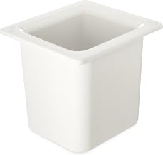 Carlisle FoodService Products CM110502 Coldmaster ABS High-Capacity Sixth-Size Food Pan, 1.70 qt. Capacity, 6-7/8 x 6-1/4 x 6-3/8", White