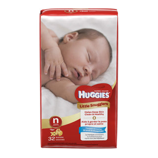 Little Snugglers Diapers by HUGGIES – newborn up to 10 Pound, Cotton, Pack of 32, Model KC-840