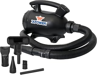 XPOWER A-5 Electric Air Duster for Dusting, Drying, Inflating, Blowing, Vacuuming, Car Detailing, Computer, Leaf Blowing, 100 CFM, 5 Nozzles + 2 Brushes, High Performance Motor, Eco-Friendly