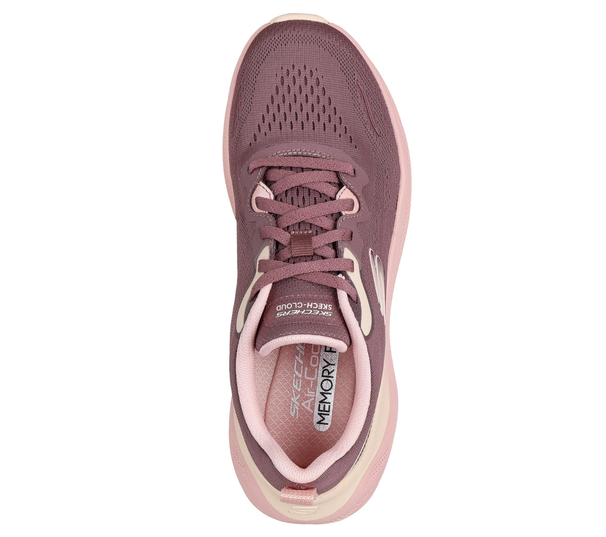 Womens Skech Cloud-Gentle Glow Sneaker by Skechers – Polyester, Burgundy, Model 150561-BURG