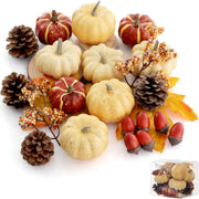 Artgar Pumpkin Decor Set, 23 Piece Fall Harvest Collection, Small