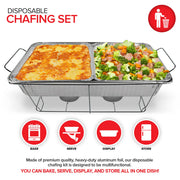Chafing Dish Buffet Set Disposable - 21 x 13 (5 Pack) 9 x 13 (10 Pack) Aluminum Serving Trays by Stock Your Home – Pans, 10.0 inches, Aluminum, Silver, Pack of 15