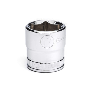 3/8" Drive Standard Metric Socket 17mm by GEARWRENCH – 0.984 in, Alloy Steel, Full Polish Chrome, Model 80385