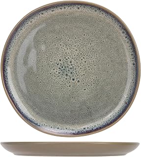 Cosy & Trendy Set of 6 Oona Sand Stoneware Dessert Plates, Green, D20.8cm x h1.9cm