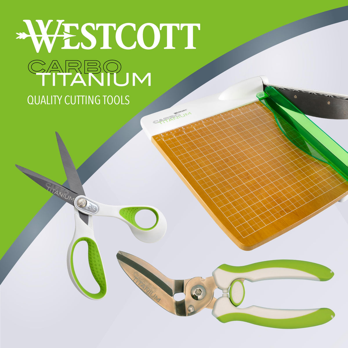 Heavy Duty Car-Bonded 8" Straight Scissors - Durable Fabric Scissors for Heavy-Duty Cutting Tasks by Westcott – 8-Inch, Stainless Steel, Carbon Titanium, Model 16447
