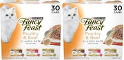 Fancy Feast Poultry and Beef Feast Classic Pate Collection Grain Free Wet Cat Food Variety Pack - 3 oz. Cans,(Pack of 60)