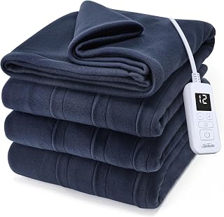 Sunbeam Heated Blanket Royal Ultra Fleece 12 Heat Indigo Blue Twin 84x62