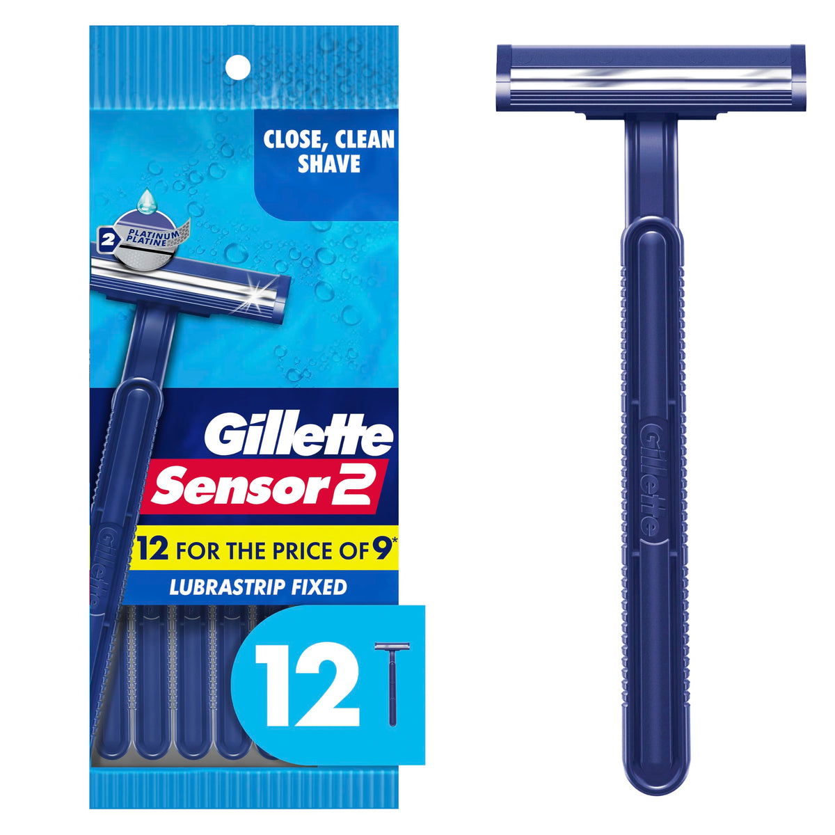 Gillette 12 Count (Pack of 3) / Modern / Navy Blue Disposable Razors