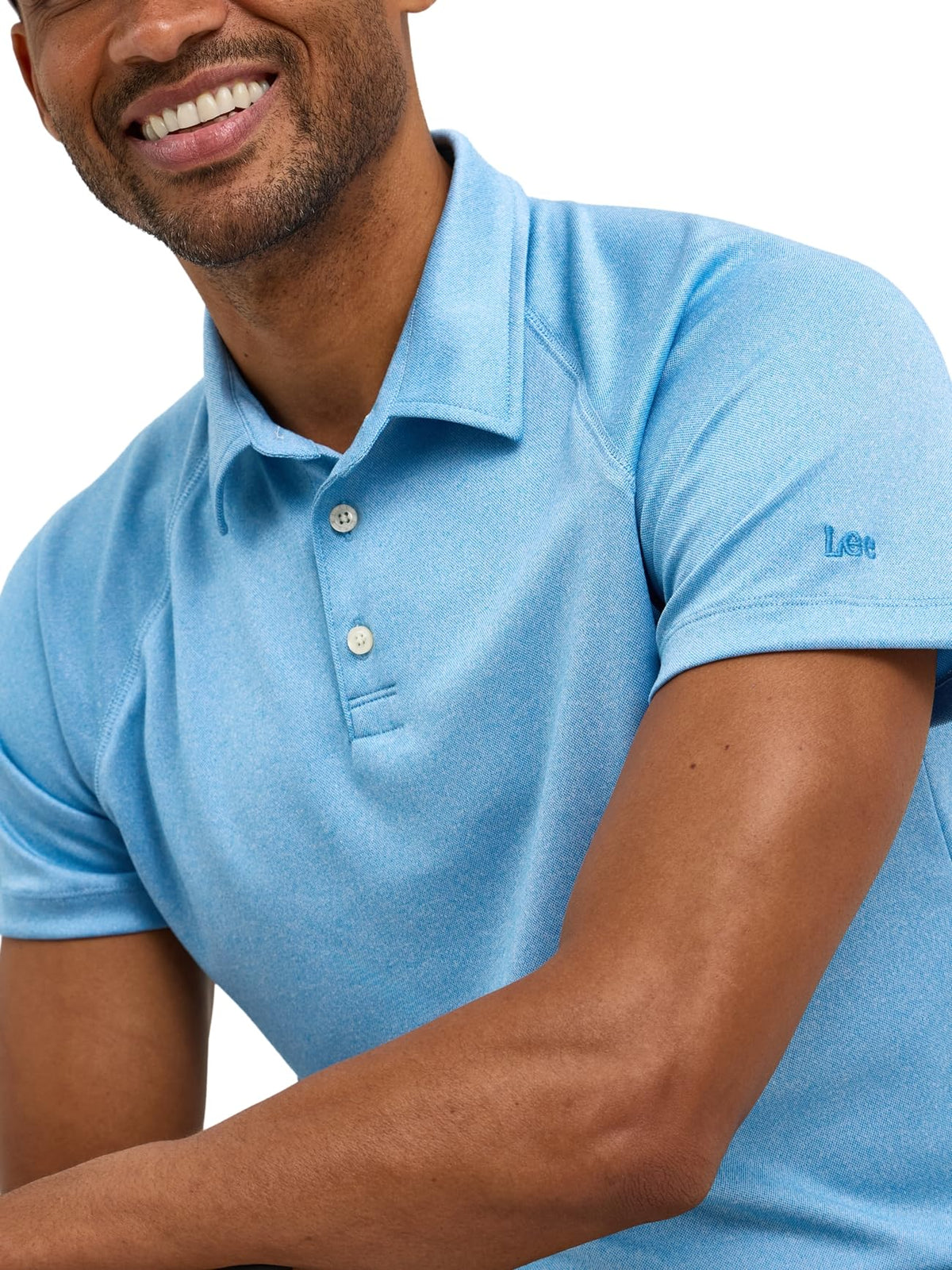 Men's Golf Series Short Sleeve Performance Polo Shirt – Polyester, Stream, Model 112363597