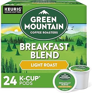 Green Mountain Coffee Roasters Breakfast Blend, Single-Serve Keurig K-Cup Pods, Light Roast Coffee, 24 Count