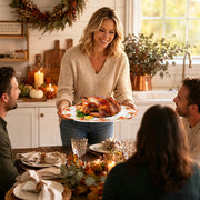 Ceiba Tree Turkey Serving Platter, Melamine, 16 x 12.6 Inch, Thanksgiving