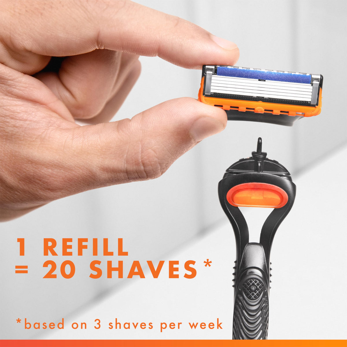 Fusion5 Razor for Men by Gillette – 3 Count (Pack of 1), Black