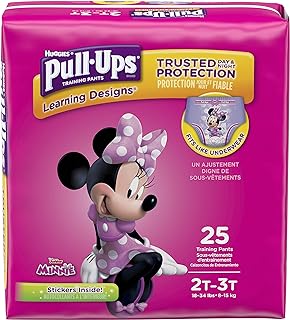 Pull-Ups Learning Designs for Girls Potty Training Pants, 2T-3T (18-34 lbs.), 25 Ct. (Packaging May Vary)