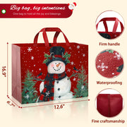 STYPOP Christmas Gift Bags, Extra Large 17 Inch Totes, Set of 12 in Red Green Brown White