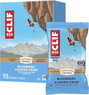CLIF Bar Protein Energy Bars, Blueberry Almond Crisp, 10ct