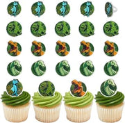 DecoPac Jurassic World Cupcake Rings, 24 Dinosaur Cupcake Decorations For Birthday, Party, Celebrations- 24 Pack