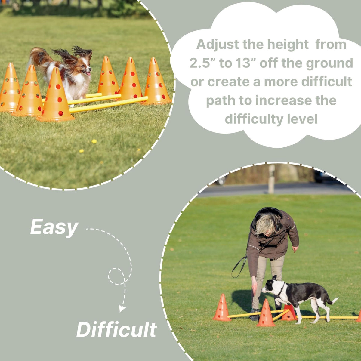 Dog Agility Hurdle Cone Set by TRIXIE – Rubber, Orange/Yellow, Model 32091
