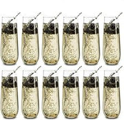 Libbey Stemless Champagne Flute Glasses, 8.5-ounce, Set of 12