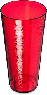 Carlisle FoodService Products CFS 52248110 Stackable ShatterResistant Plastic Tumbler, 24 oz., Ruby (Pack of 6)