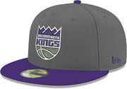 New Era NBA Sacramento Kings Men's 2-Tone 59FIFTY Fitted Cap, 7.75, Graphite