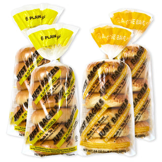 Mixed Bundle - 2 Bags of Plain & 2 Asiago - 24 Total Bagels Non-GMO by Just Bagels – 24