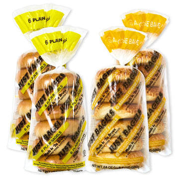 Mixed Bundle - 2 Bags of Plain & 2 Asiago - 24 Total Bagels Non-GMO by Just Bagels – 24